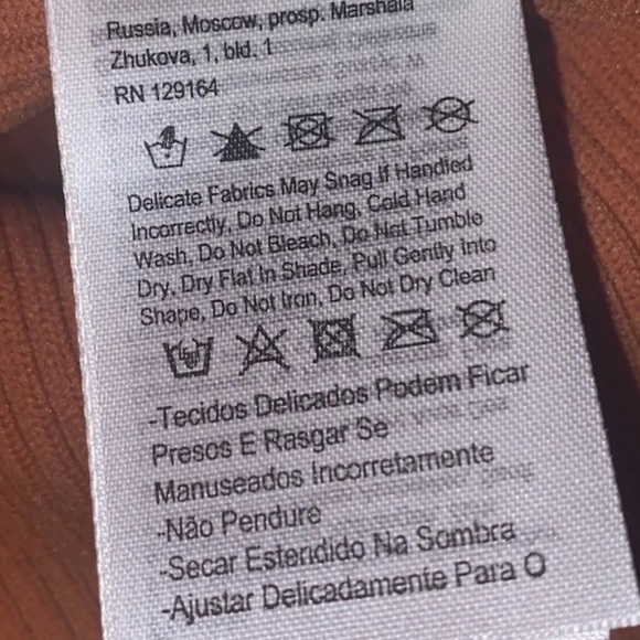 Cotton:On Rust Brown Ribbed CutOut Mini Sustainable Dress Long Bell Sleeve M NWT - Picture 8 of 8